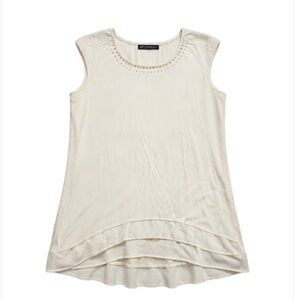 Essentials by Milano White Cap Sleeve Blouse